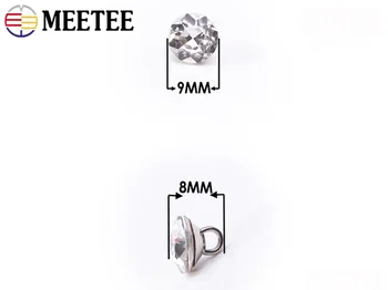 Meetee 20/50 kom 9 mm Kopča Sa Štrasom Staklo Diamond Majica Vrat Buckle DIY Odjeća Ovratnik Set Dekor Materijal Pribor 3