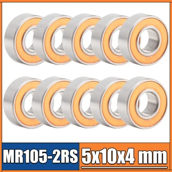 MR105RS Ležajevi ABEC-3 (10 kom.) 5X10X4 mm Minijaturne MR105-2RS kugličnih ležajeva Narančasta Hermetičke MR105 2RS Kvaliteta 0