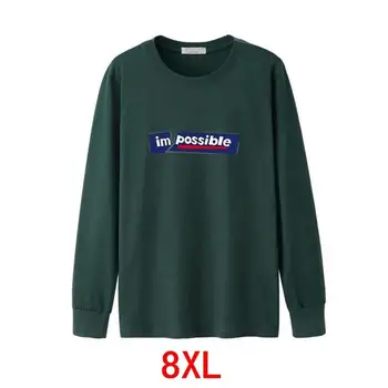 Muška majica veličine, velike dimenzije 6XL 7XL 8XL, jesensko-zimska majica s dugim rukavima i okruglog izreza i oznakom XL, osnovna tamno plava majica