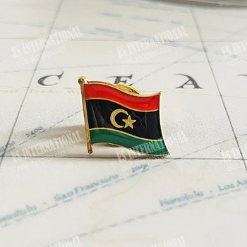 Nacionalna zastava Libije Crystal Epoksidna Metal Emajl Ikonu Broš Zbirka Suvenira Darove Igle Za Лацканов Pribor Size 1.6*1.9 cm