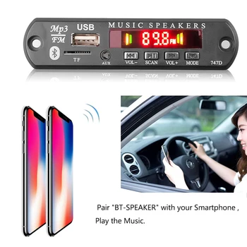 Naknada za Dekodiranje Bluetooth Modul 5,0 MP3 LED 12 U DIY USB TF FM Radio Modul za Bežičnu Bluetooth Dekoder, Snimanje MP3 Player s Mikrofonom 0