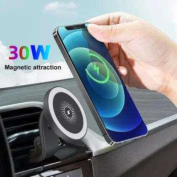 NOVI 30 W QI Magnetsko Auto Bežični Punjač za macsafe iPhone 14 13 pro max mini Air Vent Auto Držač Telefona Stalak za Brzo Punjenje Vozila