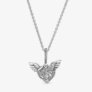 Ogrlica ljubavi s umetak u obliku krila anđela od srebra S925 uzorak pogodan za trendi ženski nakit i originalne privjesak Pandora