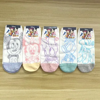 Par ženskih čarapa s Mickey po disney, kratke Čarape s Uzorkom anime Crtića, proljeće i ljeto, Grafiti, slatka korejski čarape s Uzorkom Minnie za djevojčice, Dar