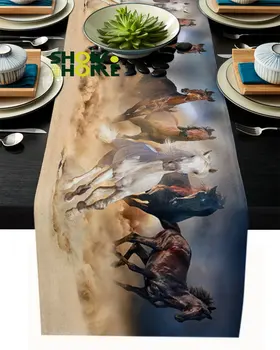 Plakat s prikazom Tekuće Konja, Luksuzna Tablica Pjesma za Vjenčanje, Rođendan, Hotelski Stola, Visokokvalitetna Tkanina za Površine