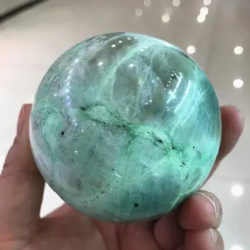 Poliranje Zelena Lunar Loptu Crystal Prirodni Reiki Ukrasno Kamenje Opseg Legendarni Sjajni Biseri Prekrasan Nakit 0