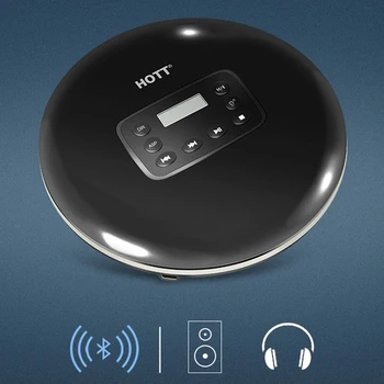 Prijenosni HOTT CD Player, Bluetooth CD Player za Odrasle, Djecu Visoka Kvaliteta Zvuka u Slušalicama/šok-dokaz/Led Zaslon 5
