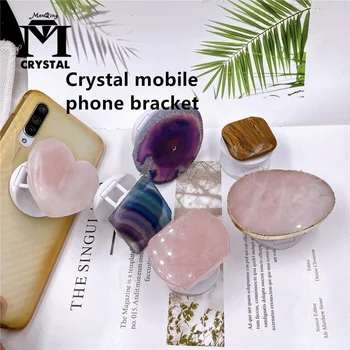Prirodni Kristal Držač Mobilnog Telefona Pink Tiger Eye Liječeći Kvarc Kamen Dragulj Mobitel Ukras 0