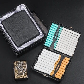 Rafting Mat cigaru slučaj Klasicni Kutija za Cigarete Dvostrani Metalni Pisak za 20 Običnih Cigareta Crna