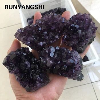 Runyangshi 1 kom. Prirodni kamen Urugvaj Ametist Quartz Crystal Klaster Uzorak Liječenje Uređenje Interijera