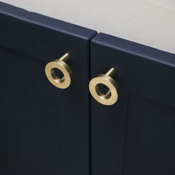 Ručka krug/ručice vrata prstenje zlato mesing povlačenjem olovke ladice ormara za opremu i namještaj u vratima ormara