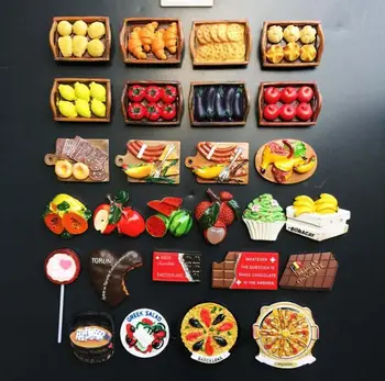 Ručno Oslikana 3d Magnet za Hladnjak Hrana Mini Voće, Povrće, Kruh, Pizza je Slatka Magneti za Hladnjak Kuhinja Dekor 0