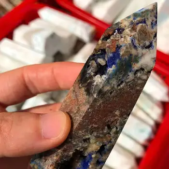 Savjet čarobni štapić od prirodnog kristala i Plava rude.Zdrav mineralni kamen.Ukras osnovnoj sobe.1pc60-90mm 0