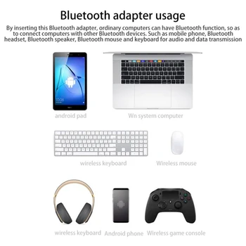 SeenDa USB Bluetooth 5.0 Adapter Bluetooth Prijemnik Predajnik Bluetooth-kompatibilni Podržava Miš, Tipkovnicu, Pisač 1