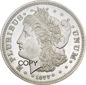 Sjedinjene američke Države Impresivna 1877 50C Morgan Полдоллара Srebrna kopiju novčić s mjedenim premazom 0