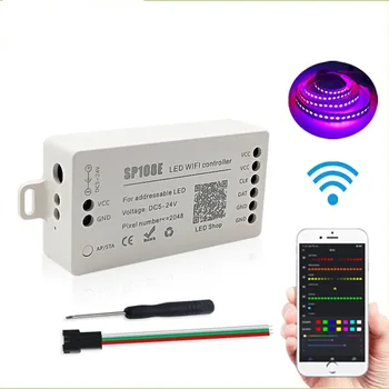 SP108E LED Wifi Čarobni kontrolor WS2812B WS2811 GS8208 Led Trake Smart APP Bežično Upravljanje IOS 10/Android 4.4 DC5-24V 0