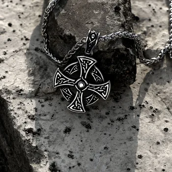 Starinski Cijele Viking Keltski Čvor Križ Privjesak Za Muškarce I Žene Ogrlica Od Nehrđajućeg Čelika Modni Amulet Nakit 3