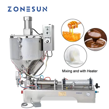 Stroj завалки затира ZONESUN miješanje S umakom od čokolade zrna boce S vodom proširenje vrhnje meda Mlaznice grijača pojedinačnih pakiranje