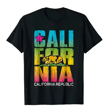 T-Shirt California Republic, T-Shirt Cali Life, T-Shirt S Motivima Zastava Kali, Majice, Majice, Kvalitetan Pamuk, Strme Normalno Muško 0