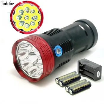 Tinhofire 9T6 svjetiljku 15000 lumena 9xT6 led svjetiljka 9 x CREE XML-T6 Led Svjetiljka s baterijom od 4.000 mah i punjač