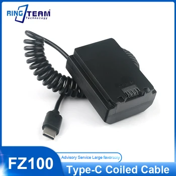Tip-C USBC FZ100 NP-FZ100 Lutka Baterije PD Spiralni kabel za Sony Alpha a7 A9 III A7RM3 A7RIII A7M3 ILCE-9 Alpha 1 A7C ILME-FX30 0