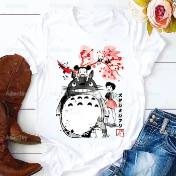 Totoro Spirited away Харадзюку Ljetna Košulja Studio Ghibli Ženske t-Shirt Majice S okruglog izreza Majice Za Djevojčice Hayao Miyazaki Kiki Anime t-Shirt 0
