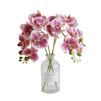 Umjetni Cvijet Orhideje 45 cm/17 inča sa Dugom Stabljikom, Lažna Orhideja Phalaenopsis sa 5 Boja, Umjetni Cvijet za Dom i Ured, Dekor 0