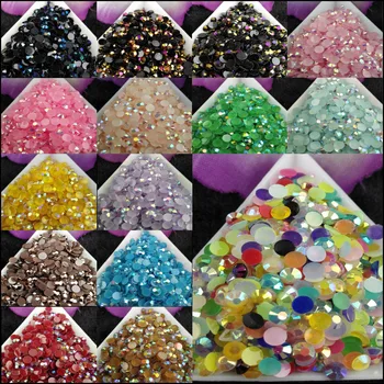 Uradi sam, 500 komada/paket 3D nail Dizajn Savjete, SS16, 4 mm, 15 stil boja jelly ab smole ravna leđa kristal gorski kristal ne ispravljanje noktiju koristiti ljepilo 02