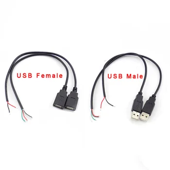 USB Konektor Muški Ženski Kabel 4 Pinski Kabel Kabel za Prijenos Podataka Produžni kabel 2 Pin Napajanje za DIY 5 U Adapter za Punjenje 0,3 M 1 M 2 M