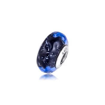 Valovita Tamno Plave nakit od Murano Stakla za žene, Nakit od Srebra, odgovara Originalnim Браслетам, Srebrne Perle Za Izradu Nakita 1