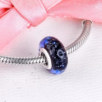 Valovita Tamno Plave nakit od Murano Stakla za žene, Nakit od Srebra, odgovara Originalnim Браслетам, Srebrne Perle Za Izradu Nakita 4