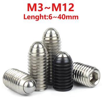 Vijak s vijka od 304 nehrđajućeg čelika, vijak s vijka M3 M4 M5 M6 M8 M10 M12, klip s позиционирующим loptu, čelična lopta 12,9 Opruga Klip