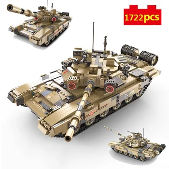Vojni Serija Svjetski Rat i Ruska Vojska T-90 Glavni Borbeni Tenkovi Figurice Vojnika DIY Model Gradivni Blokovi, Cigle, Igračke, Pokloni