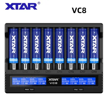 XTAR VC8 Punjač Inteligentni LCD-display Type-C QC3.0 Brzo punjenje Litij-ionska punjiva AAA AA 18500 26650 21700 20700 18650 Baterija