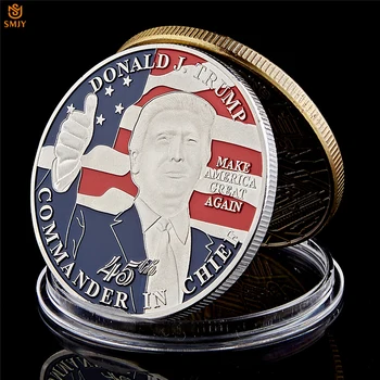 Zapovjednik SAD Bijela Kuća Kip Slobode 45. predsjednik Donald Trump Prigodni Srebrni novčić Slavnih u SAD-u Naplativa