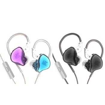 Čvrste i lagane slušalice KZ EDC, kvalitetan čvrsti linearni žice, udoban za nošenje slušalice s mikrofonom / bez mikrofona